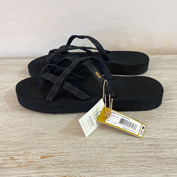 New Teva Sandals 8 Olowahu Strappy Mix B Black on Black NWT - Picture 9 of 16